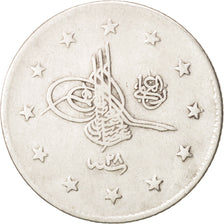 Türkei, Abdul Hamid II, 2 Kurush, 1902, Qustantiniyah, EF(40-45), Silver, KM736