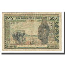 Banknote, West African States, 500 Francs, KM:702Kn, VF(20-25)