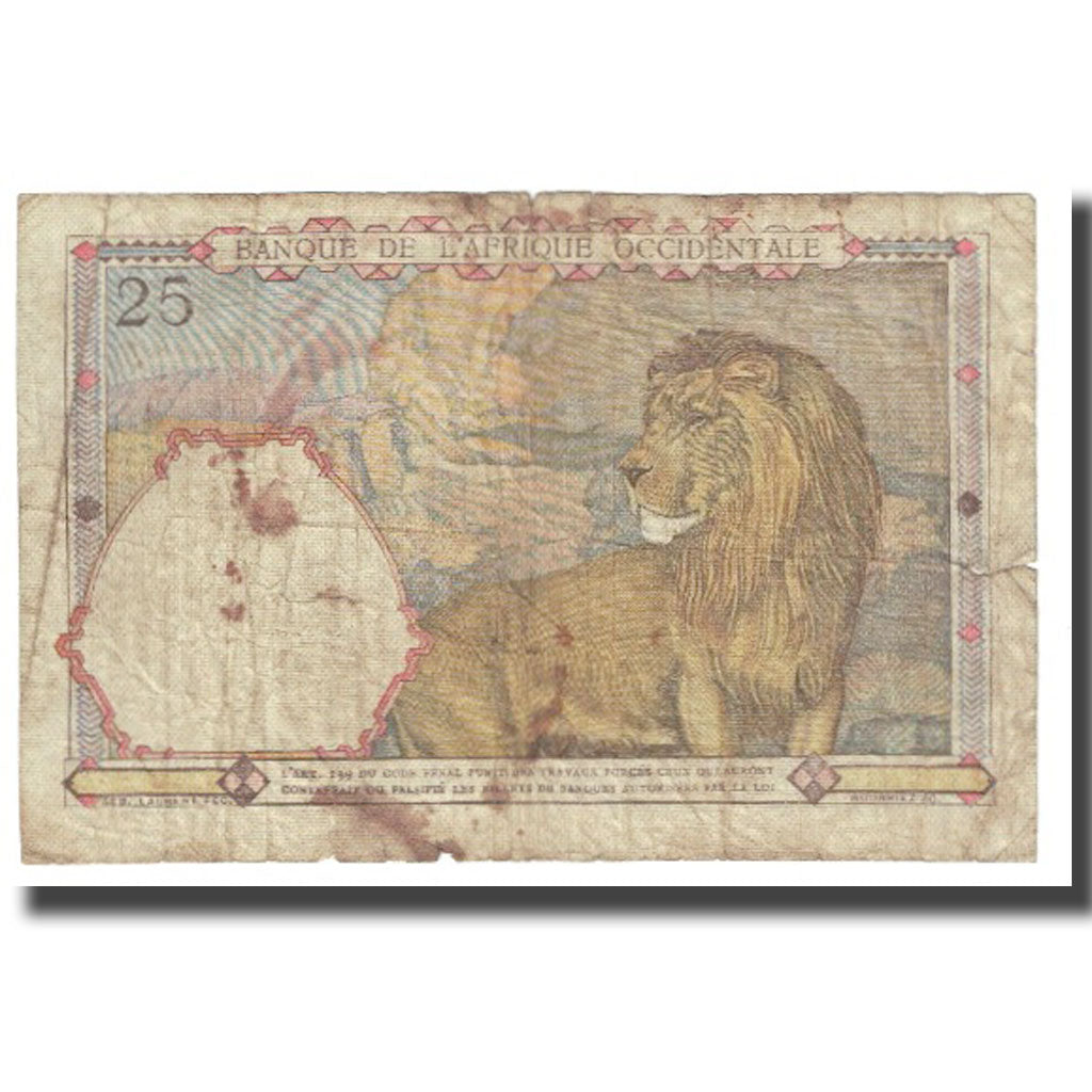 Banknote, French West Africa, 25 Francs, KM:27, VF(20-25)