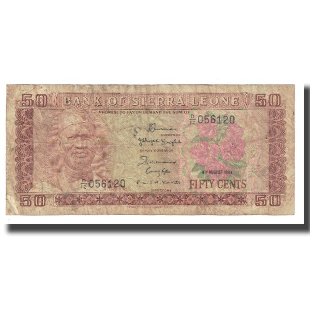 Banknote, Sierra Leone, 50 Cents, 1984, 1984-08-04, KM:9, VF(20-25)