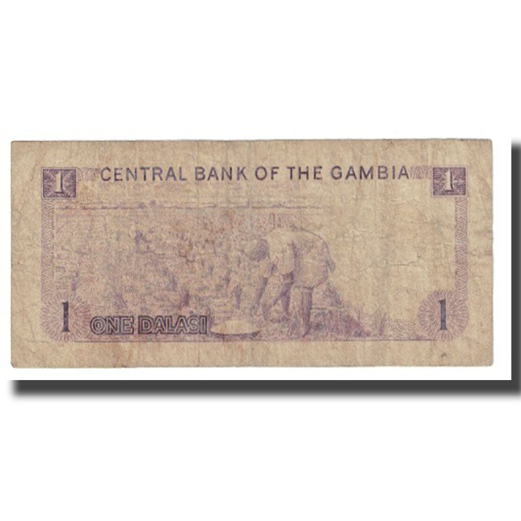 Banknote, The Gambia, 1 Dalasi, KM:4a, VF(20-25)