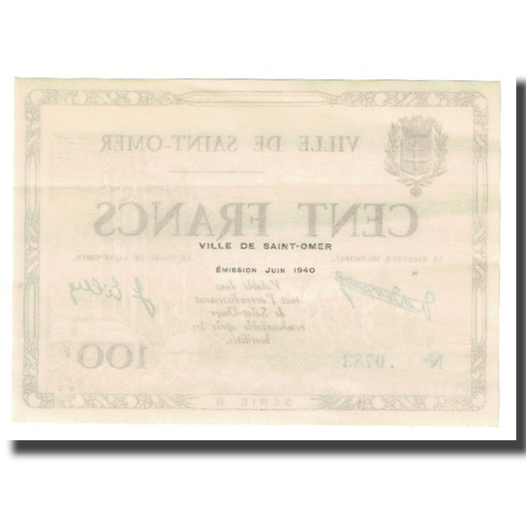 France, Saint-Omer, 100 Francs, 1940, AU(55-58)