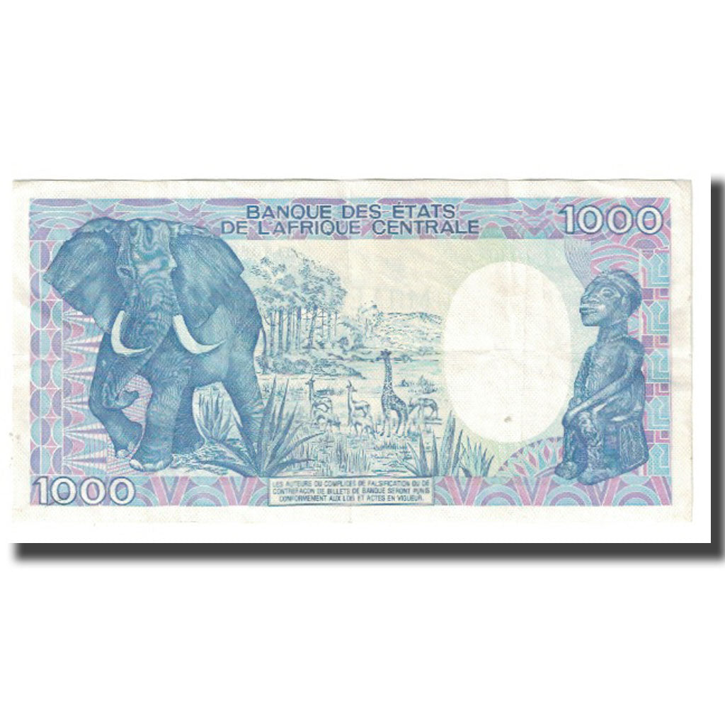 Banknote, Congo Republic, 1000 Francs, KM:9, EF(40-45)