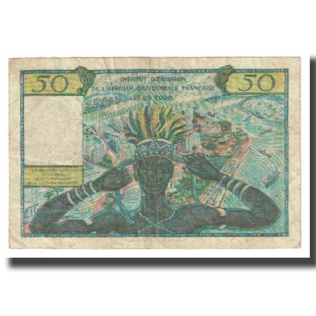 Banknote, French West Africa, 50 Francs, KM:45, VF(30-35)