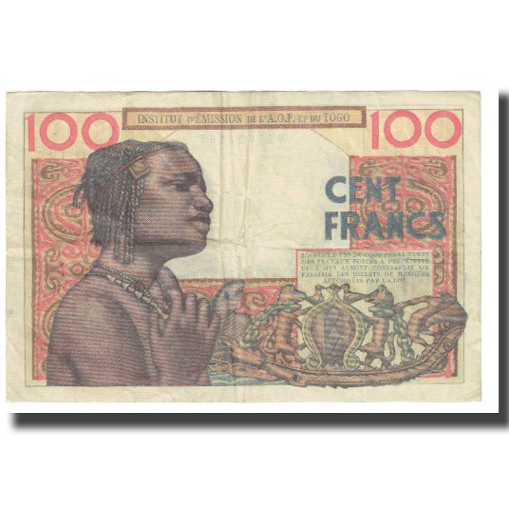 Billet, French West Africa, 100 Francs, 1956, 1956-10-23, KM:46, TTB