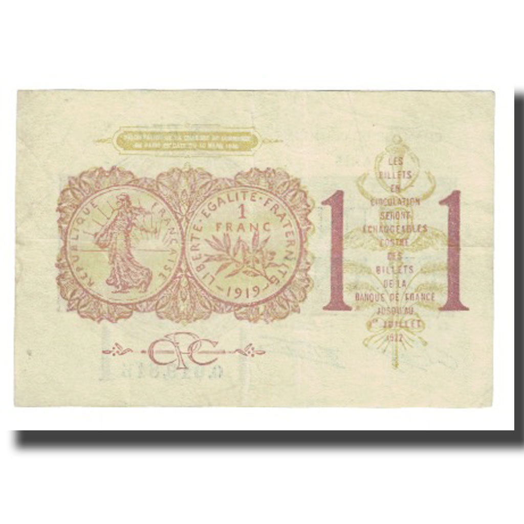 France, Paris, 1 Franc, 1922, EF(40-45)