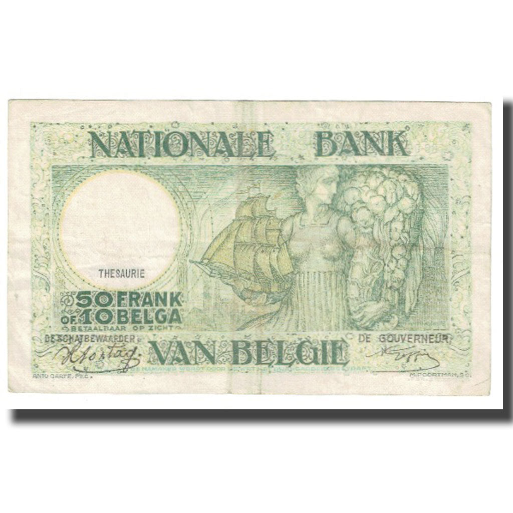 Banknote, Belgium, 50 Francs-10 Belgas, 1942, 1942-02-06, KM:106, EF(40-45)