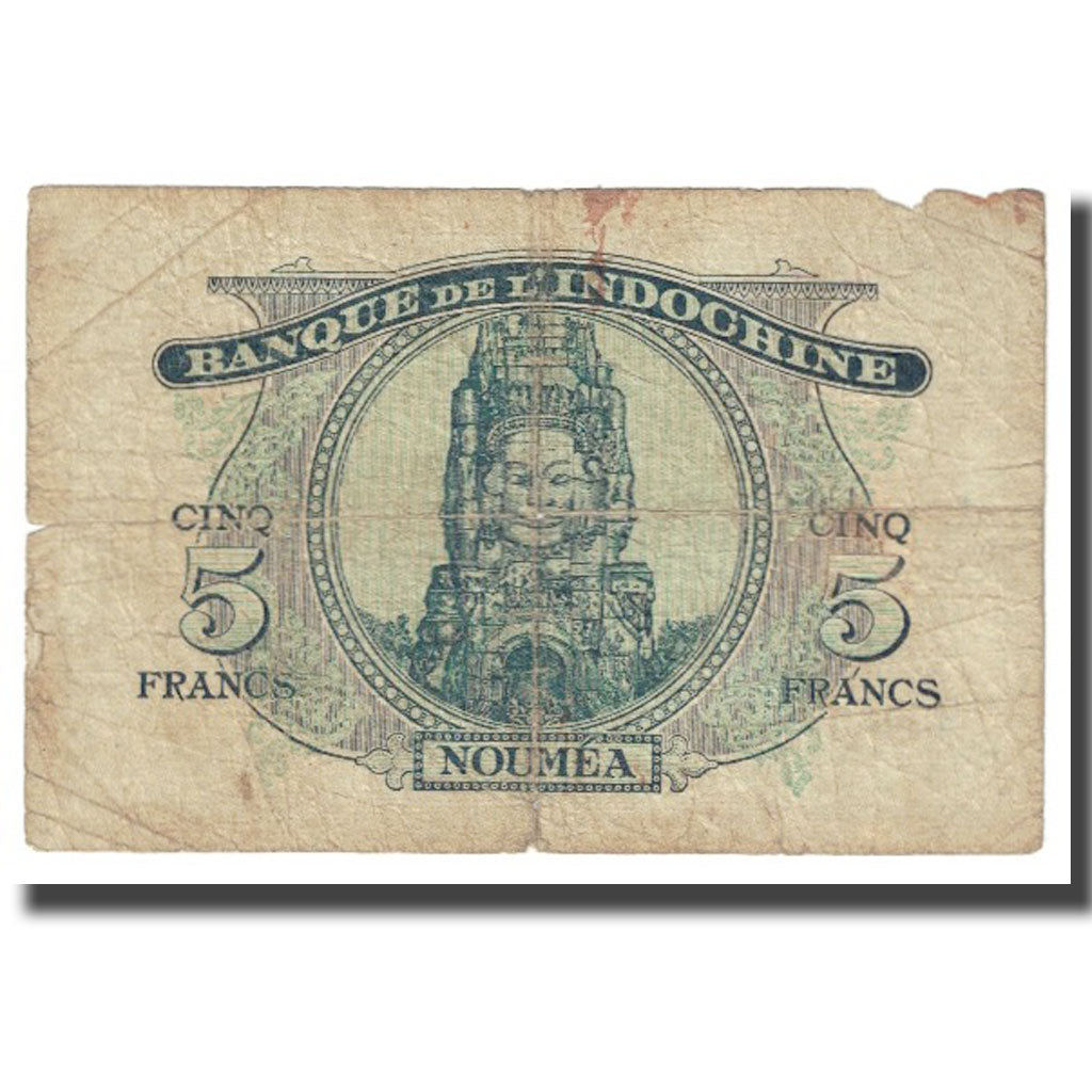 Banknote, New Caledonia, 5 Francs, KM:48, VF(20-25)