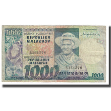 Banknote, Madagascar, 1000 Francs = 200 Ariary, KM:65a, VF(20-25)