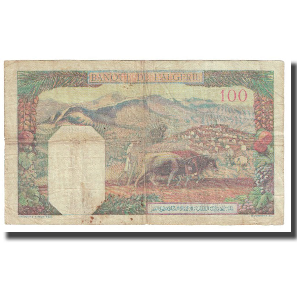 Banknote, Algeria, 100 Francs, 1941, 1941-08-27, KM:88, VF(20-25)