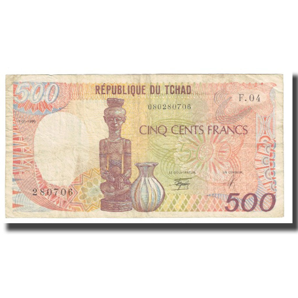 Banknote, Chad, 500 Francs, 1990, 1990-01-01, KM:9a, VF(20-25)