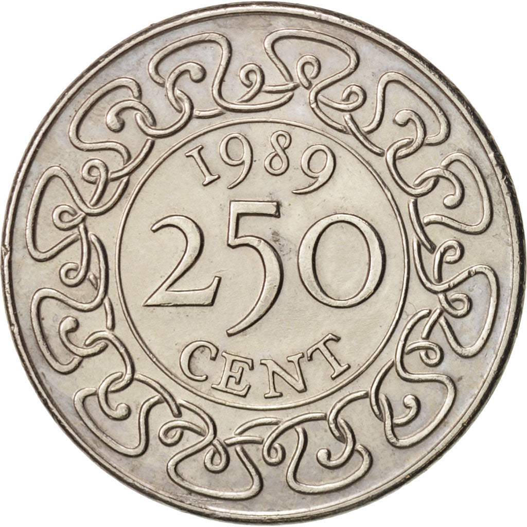 Suriname, 250 Cents, 1989, AU(55-58), Copper-nickel, KM:24