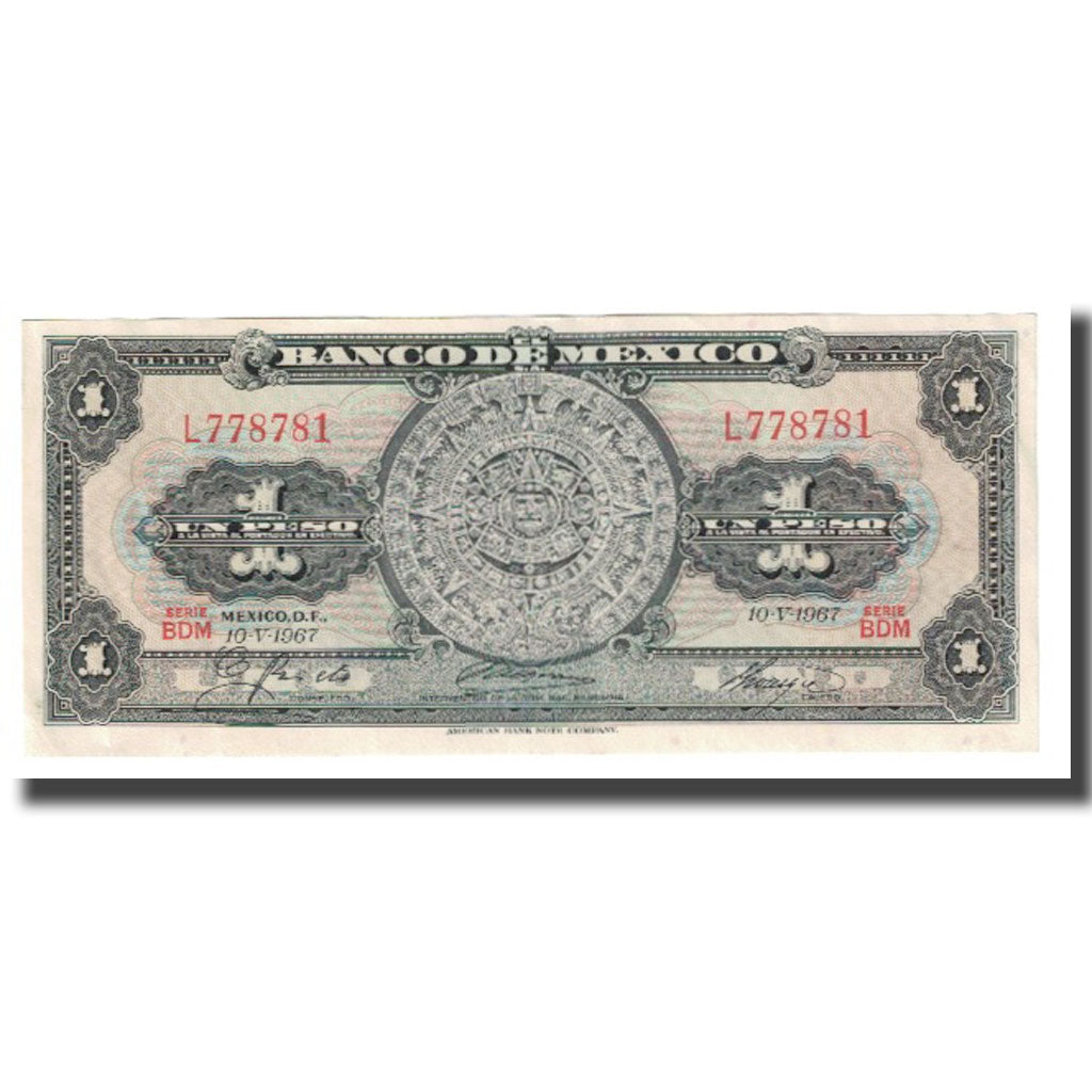 Banknote, Mexico, 1 Peso, 1967, 1967-05-10, KM:59l, AU(55-58)