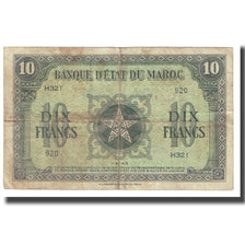 Banknote, Morocco, 10 Francs, 1943, 1943-05-01, KM:25a, VF(20-25)