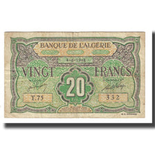 Banknote, Algeria, 20 Francs, 1948, 1948-06-04, KM:103, EF(40-45)