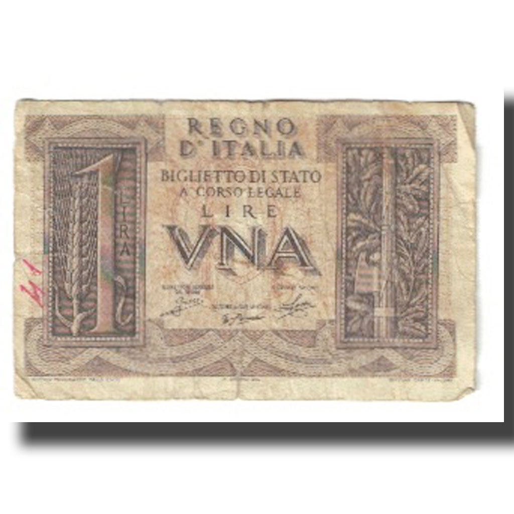 Banconote, Italia, 1 Lira, KM:26, MB