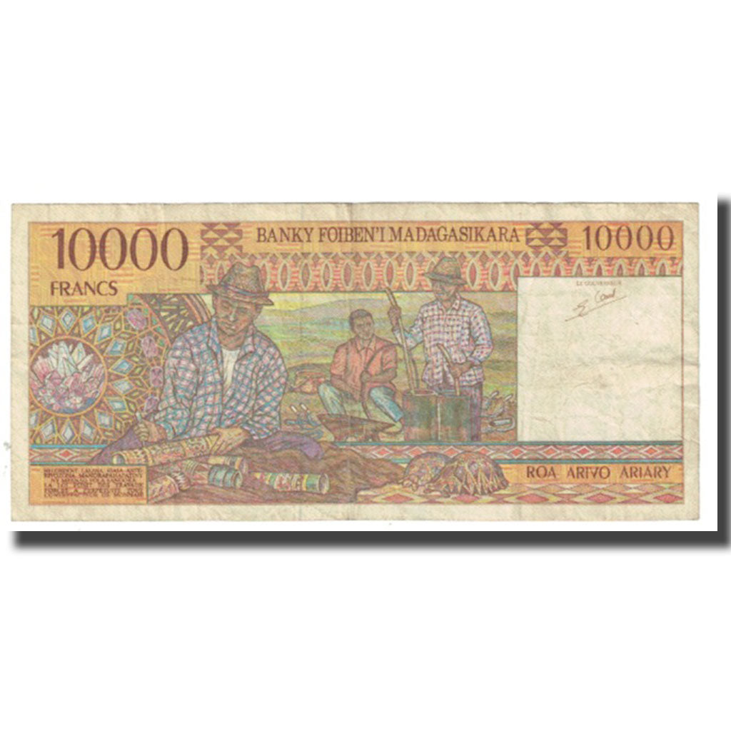 Banknote, Madagascar, 10,000 Francs = 2000 Ariary, KM:79a, VF(30-35)