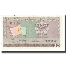 Banknote, Rwanda, 20 Francs, 1969, 1969-03-15, KM:6e, EF(40-45)
