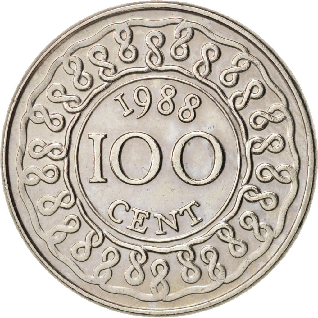 Suriname, 100 Cents, 1988, AU(50-53), Copper-nickel, KM:23