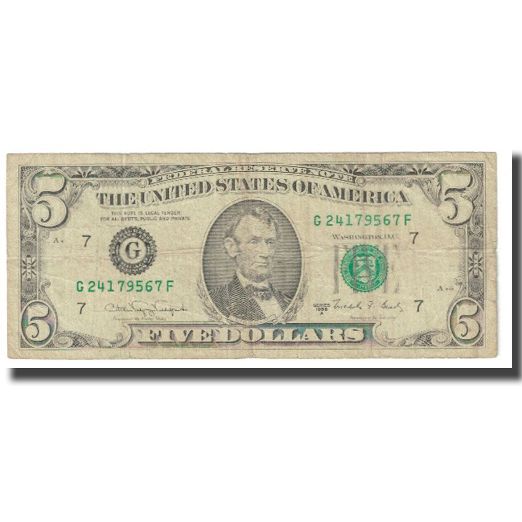 Billete, 5 Dollars, 1988, Estados Unidos, BC+