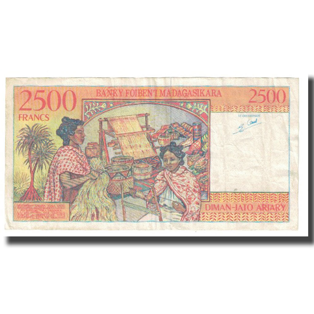 Banknote, Madagascar, 2500 Francs = 500 Ariary, KM:81, EF(40-45)