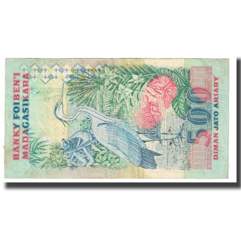 Banknote, Madagascar, 2500 Francs = 500 Ariary, KM:72Ab, EF(40-45)