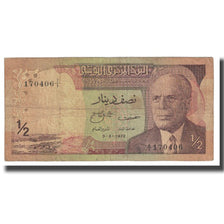 Banknote, Tunisia, 1/2 Dinar, 1972, 1972-08-03, KM:66a, VF(20-25)