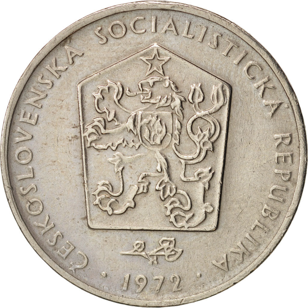 Czechoslovakia, 2 Koruny, 1972, EF(40-45), Copper-nickel, KM:75