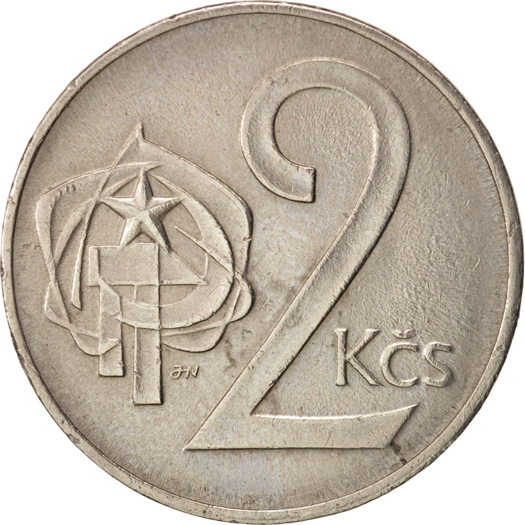 Czechoslovakia, 2 Koruny, 1972, EF(40-45), Copper-nickel, KM:75