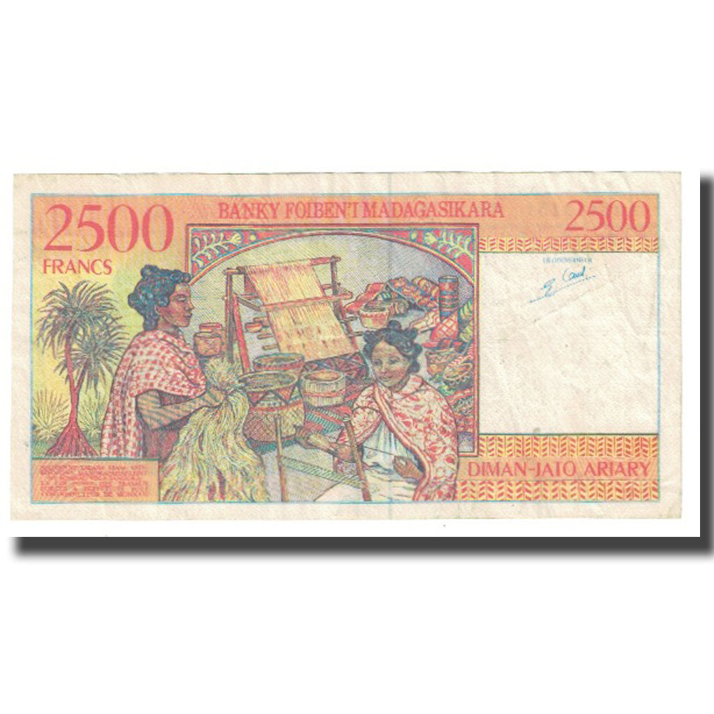 Banknote, Madagascar, 2500 Francs = 500 Ariary, KM:81, EF(40-45)