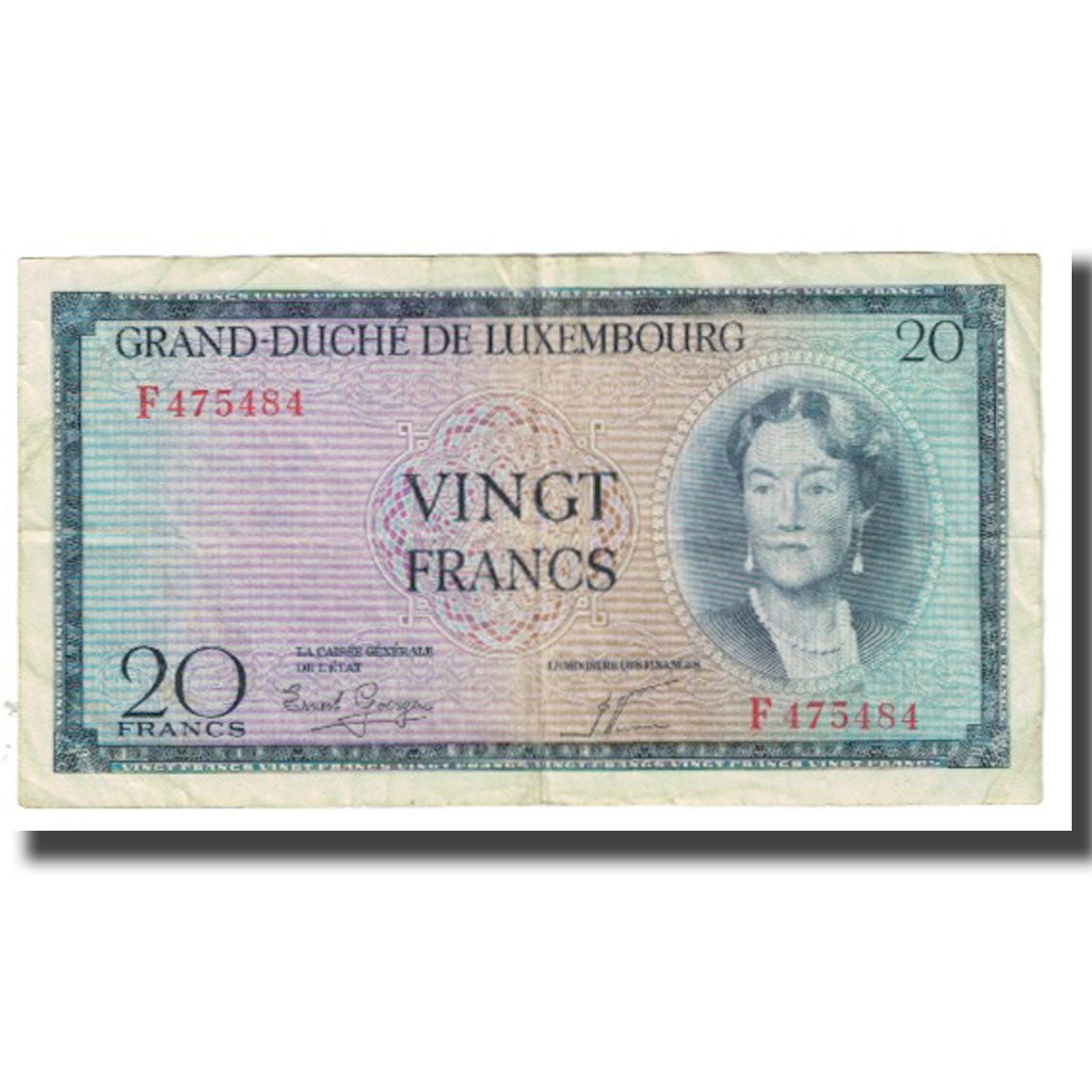 Banknote, Luxembourg, 20 Francs, KM:49a, VF(30-35)