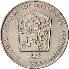 Tschechoslowakei, 2 Koruny, 1974, AU(55-58), Copper-nickel, KM:75
