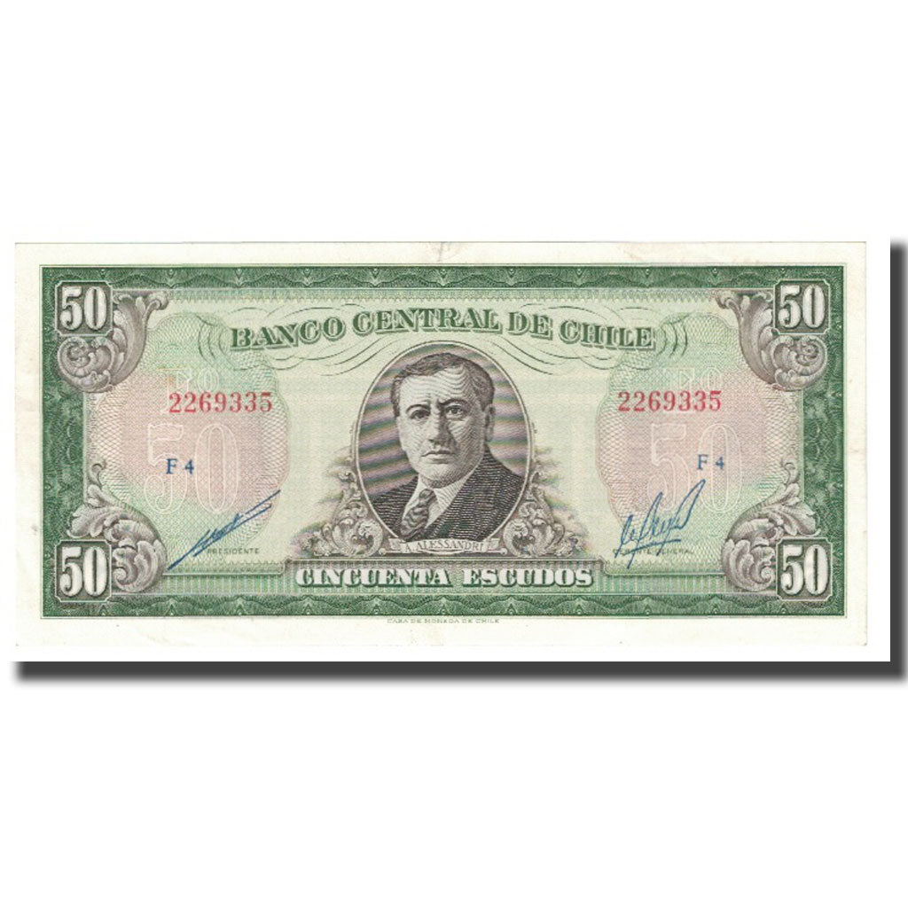 Banknote, Chile, 50 Escudos, KM:140b, AU(55-58)