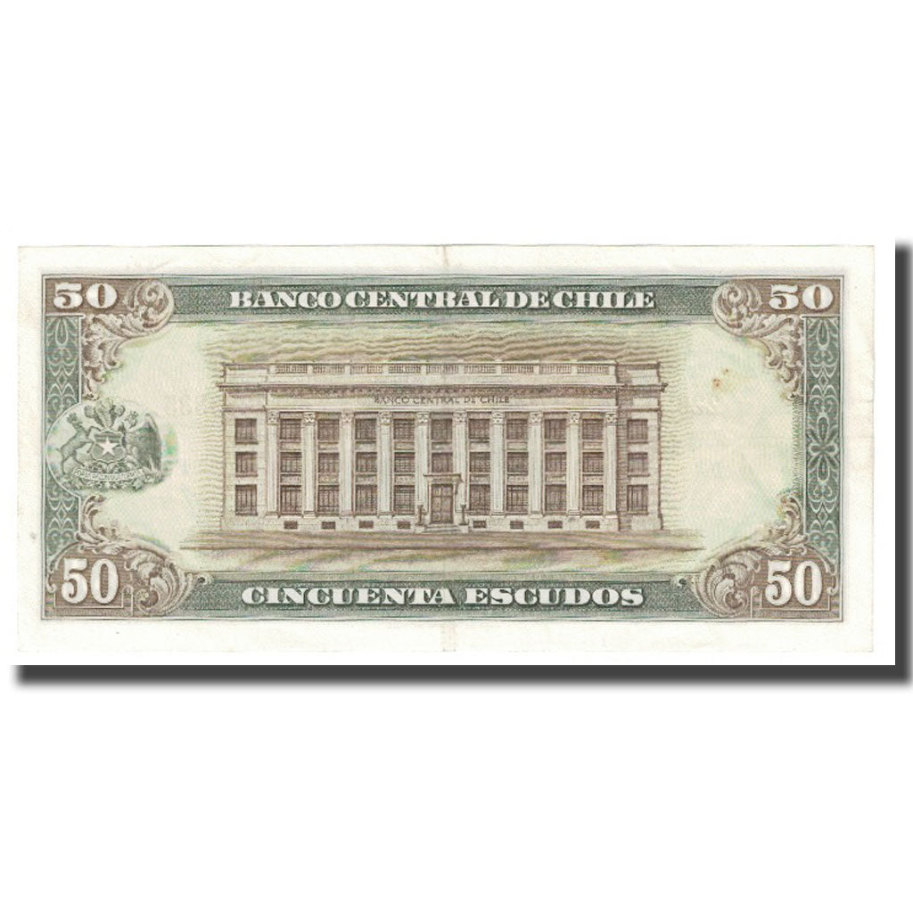 Banknote, Chile, 50 Escudos, KM:140b, AU(55-58)