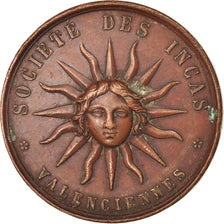 França, Token, Maçonaria, Société des Incas, Valenciennes, 1866, AU(50-53)