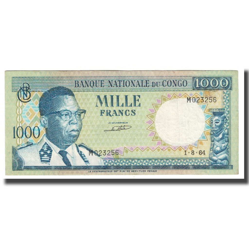 Banknote, Congo Democratic Republic, 1000 Francs, 1964, 1964-08-01, KM:8a