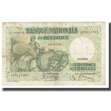 Banknot, Belgia, 50 Francs-10 Belgas, 1938, 1938-06-23, KM:106, VF(20-25)