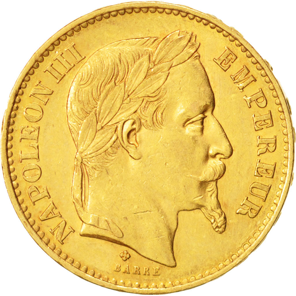France, Napoléon III, 20 Francs, 1869, Strasbourg, TTB+, Or,KM 801.2,Gadoury1062