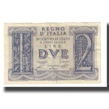 Geldschein, Italien, 2 Lire, 1939, 1939-11-14, KM:27, SS