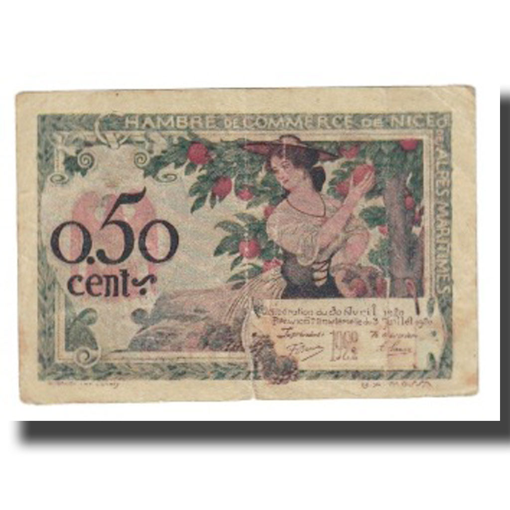 France, Nice, 50 Centimes, 1920, VF(20-25), Pirot:91-9