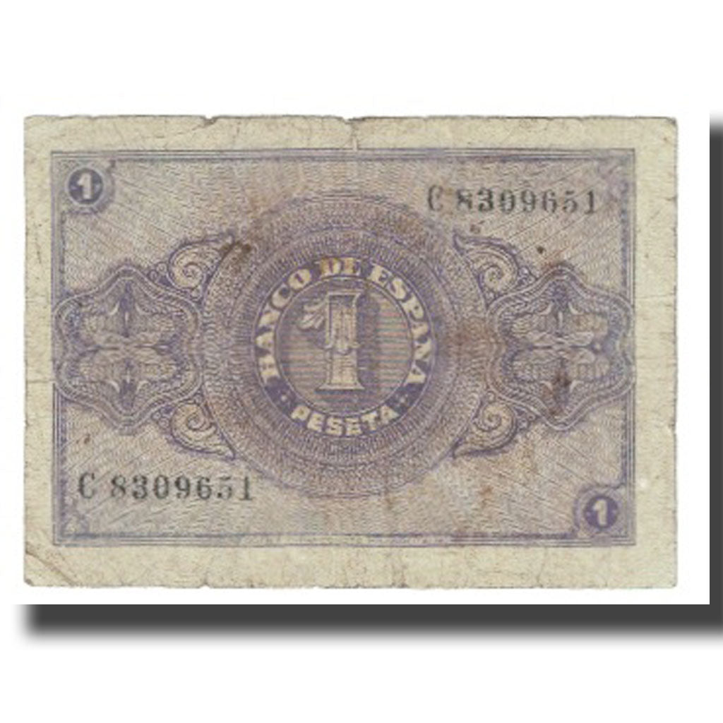 Banknote, Spain, 1 Peseta, 1938, 1938-04-30, KM:108a, VF(20-25)