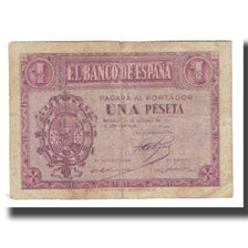 Banknote, Spain, 1 Peseta, 1937, 1937-10-12, KM:104a, VF(20-25)
