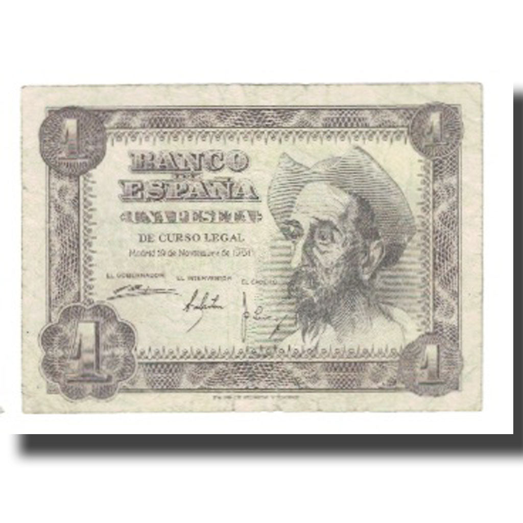 Banknote, Spain, 1 Peseta, 1951, 1951-11-19, KM:139a, VF(20-25)