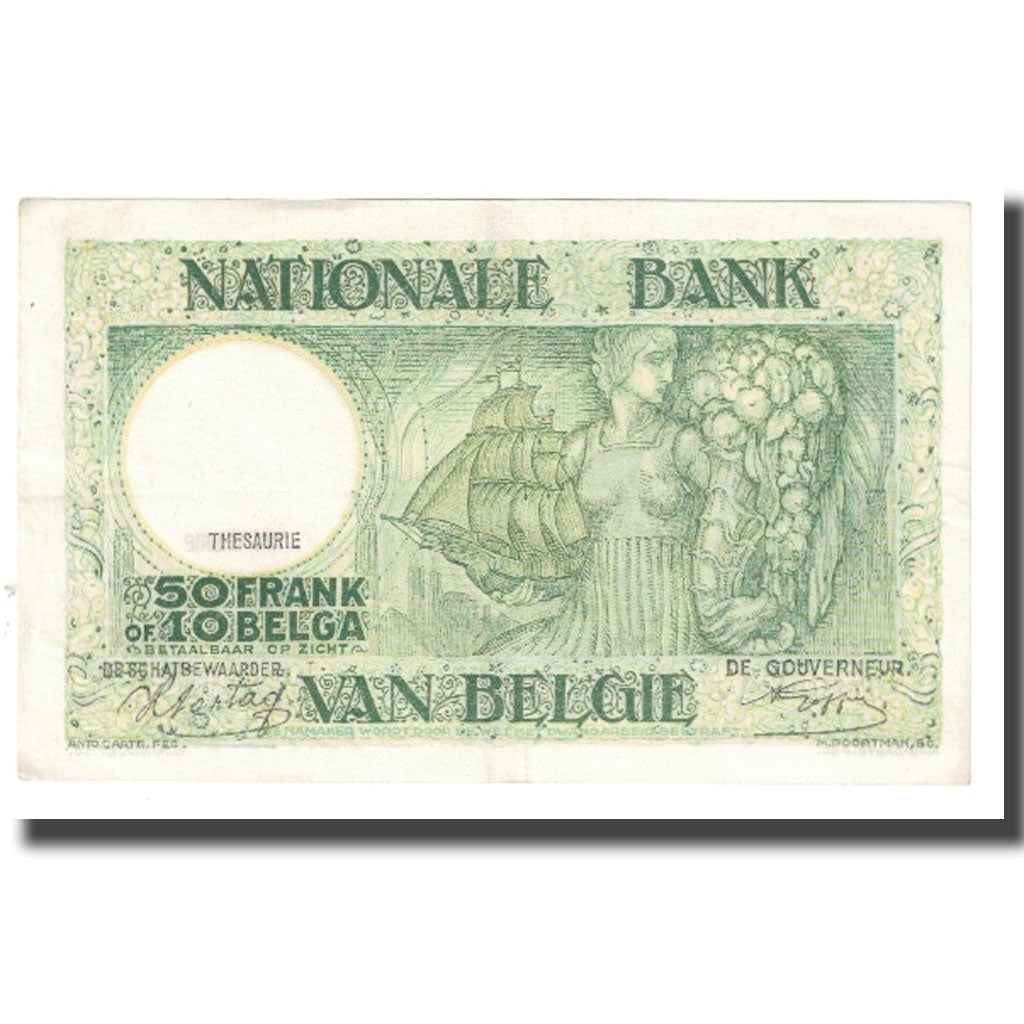 Banknote, Belgium, 50 Francs-10 Belgas, 1944, 1944-01-03, KM:106, EF(40-45)