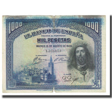 Billete, 1000 Pesetas, 1928, España, 1928-08-15, KM:78a, BC