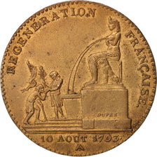 France, 5 Décimes, 1793, Paris, AU(55-58), Bronze, Brandon:98