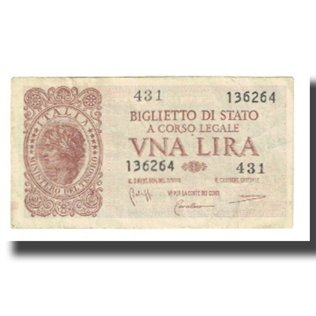 Banknote, Italy, 1 Lira, 1944, 1944-11-23, KM:29b, EF(40-45)