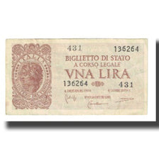 Banknote, Italy, 1 Lira, 1944, 1944-11-23, KM:29b, EF(40-45)