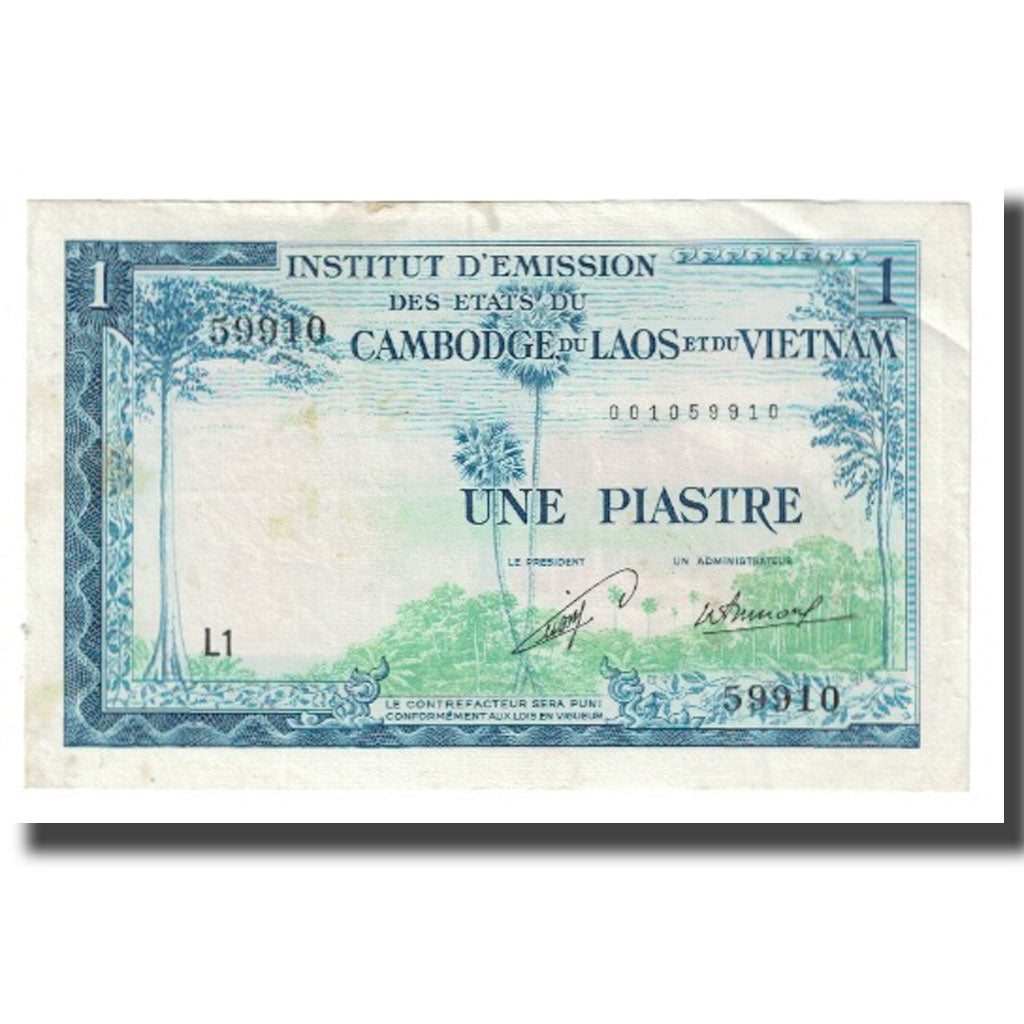 Banknote, FRENCH INDO-CHINA, 1 Piastre = 1 Dong, KM:105, EF(40-45)