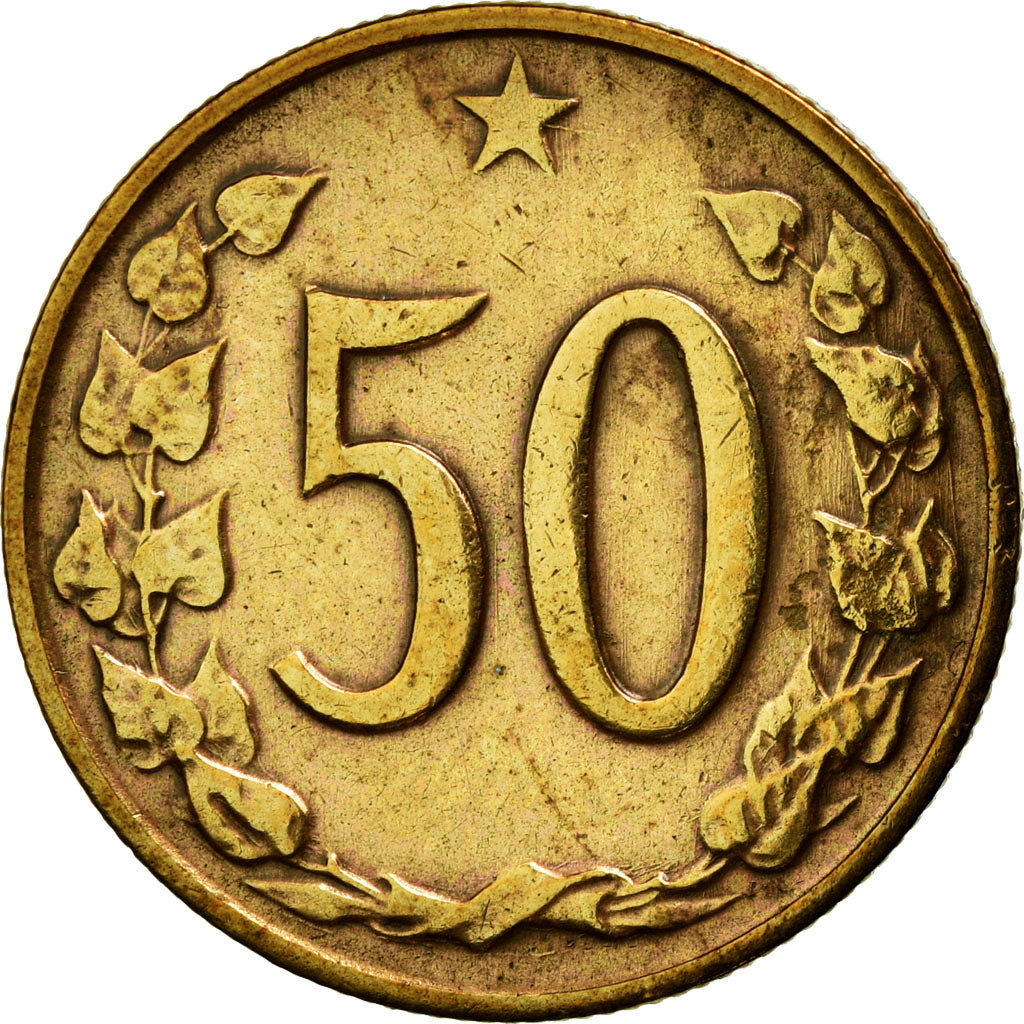 Coin, Czechoslovakia, 50 Haleru, 1963, EF(40-45), Bronze, KM:55.1
